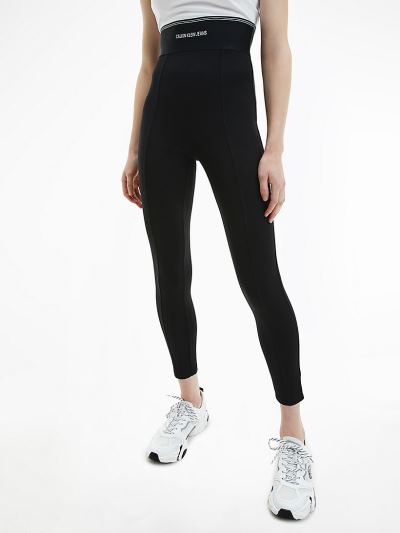 Calvin Klein Ruhák HU519233 | Calvin Klein Milano Jersey Logo Waistband Női Leggings Fekete